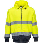 Portwest B317 Yellow/Navy Two Tone Hi Vis Zipped Hoodie