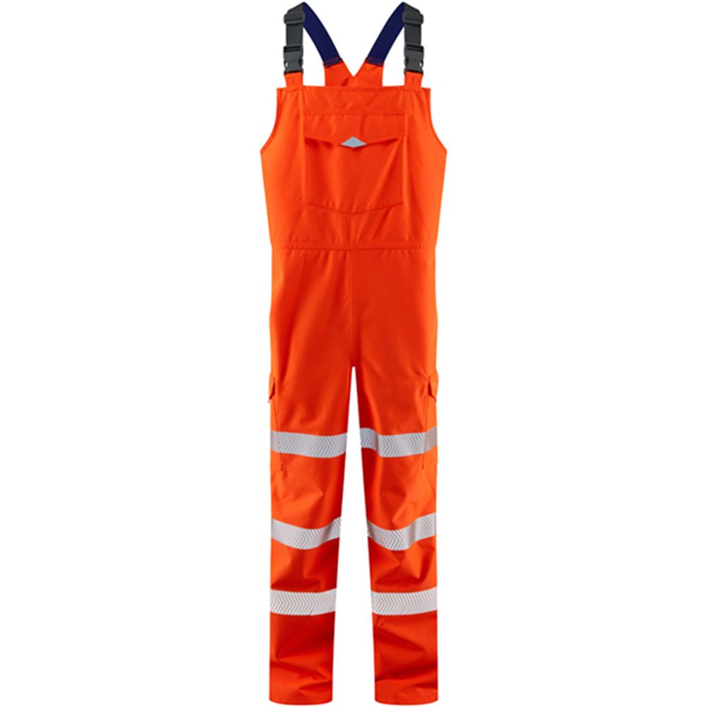 Leo Workwear Northam Orange EcoViz 15K Waterproof Breathable Hi Vis Bib & Brace