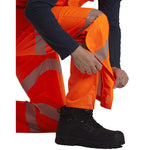 Leo Workwear Northam Orange EcoViz 15K Waterproof Breathable Hi Vis Bib & Brace