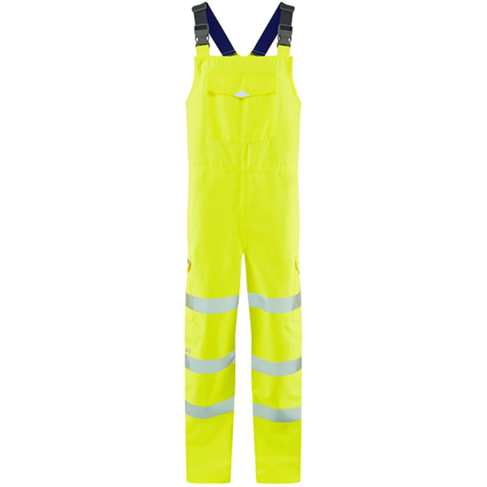 Leo Workwear Northam Yellow EcoViz 15K Waterproof Breathable Hi Vis Bib & Brace