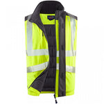 Leo Workwear Halsinger Yellow Performance+ EcoViz Fleece Lined Padded Hi Vis Bodywarmer