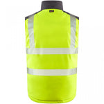 Leo Workwear Halsinger Yellow Performance+ EcoViz Fleece Lined Padded Hi Vis Bodywarmer