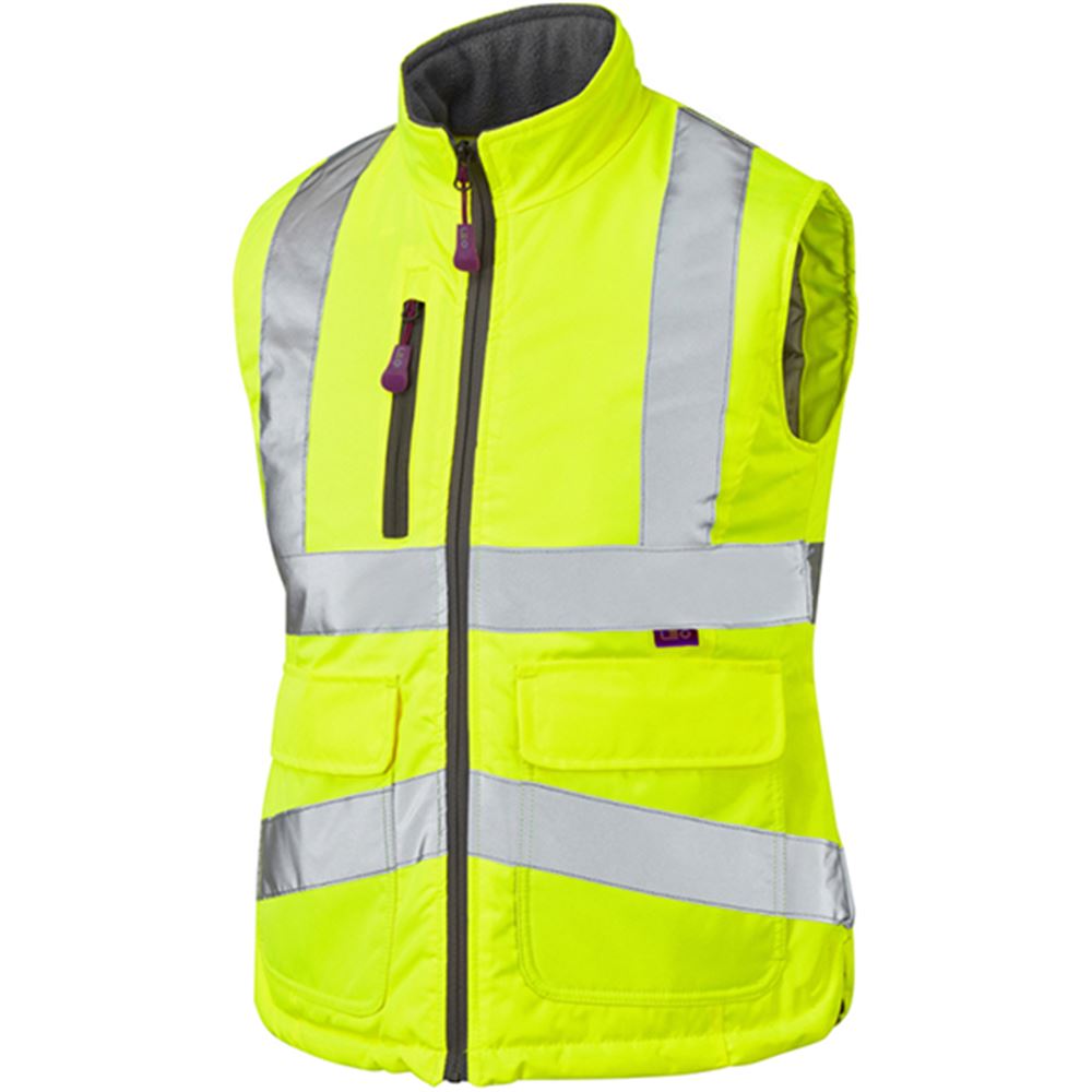 Leo Workwear Sandymere Yellow EcoViz Quilt Lined Women's Hi Vis Bodywarmer