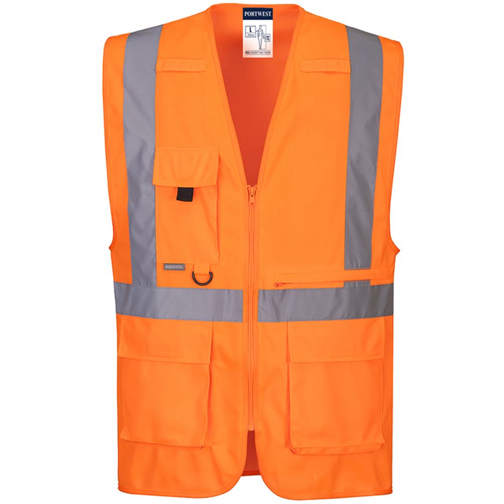 Portwest C357 Orange Tablet Pocket Executive Hi Vis Vest