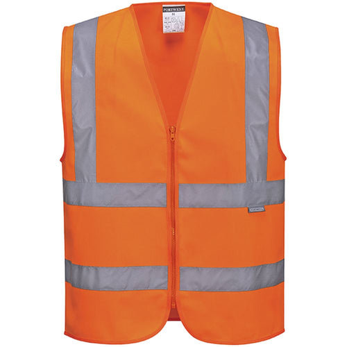 Portwest C375 Orange Hi Vis Zipped Band & Brace Vest