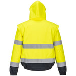 Portwest C468 Yellow/Navy Padded Waterproof 2-in-1 Hi Vis Bomber Jacket
