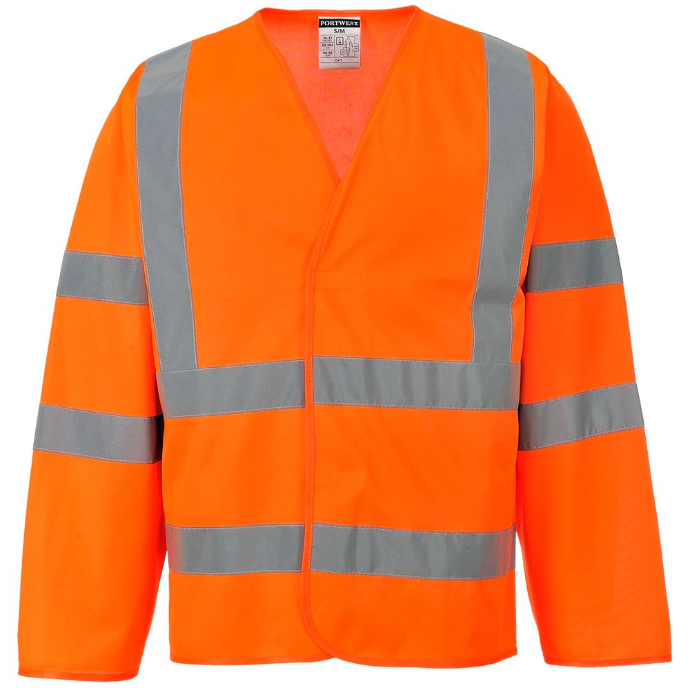 Portwest C473 Orange Long Sleeve Hi Vis Vest