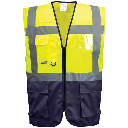 Portwest C476 Warsaw Yellow/Navy Executive Hi Vis Vest