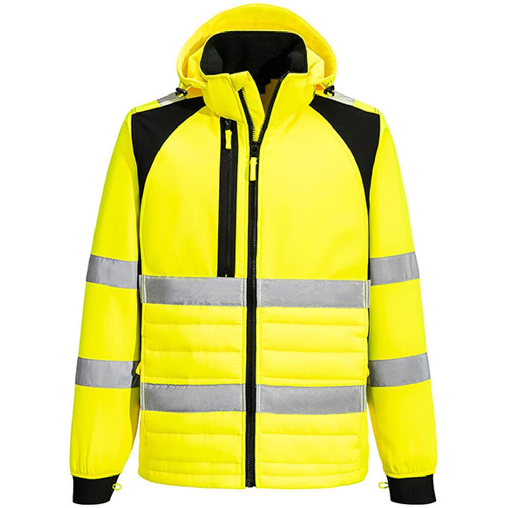 Portwest CD863 WX2 Yellow Eco Friendly Hybrid Padded Hi Vis Baffle Jacket