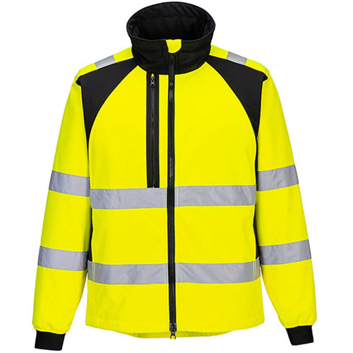 Portwest CD875 WX2 Yellow Eco Friendly Hi Vis Softshell Jacket (2L)