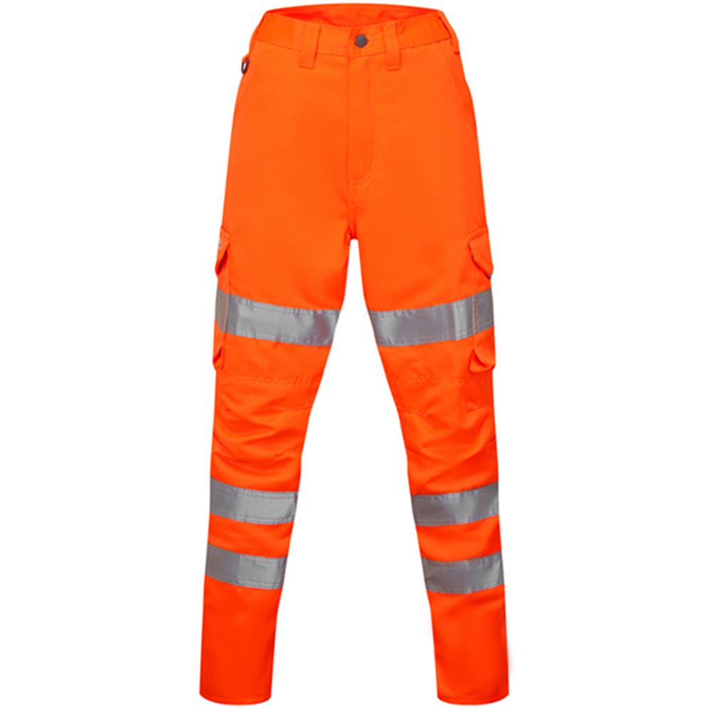 Leo Workwear Pennymoor Orange EcoViz Polycotton Women's Hi Vis Cargo Trouser