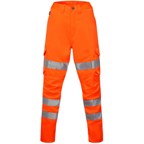 Leo Workwear Pennymoor Orange EcoViz Polycotton Women's Hi Vis Cargo Trouser