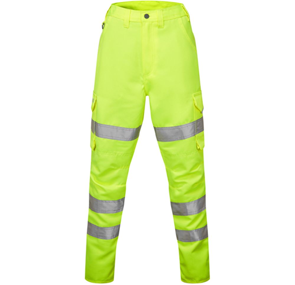 Leo Workwear Pennymoor Yellow Polycotton Women's Hi Vis Cargo Trouser