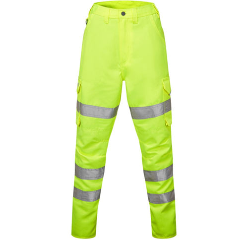 Leo Workwear Pennymoor Yellow Polycotton Women's Hi Vis Cargo Trouser
