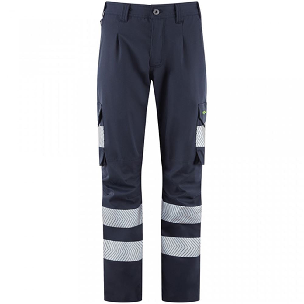 Leo Workwear Winswell EcoViz Women's Navy Stretch Hi Vis Cargo Trouser