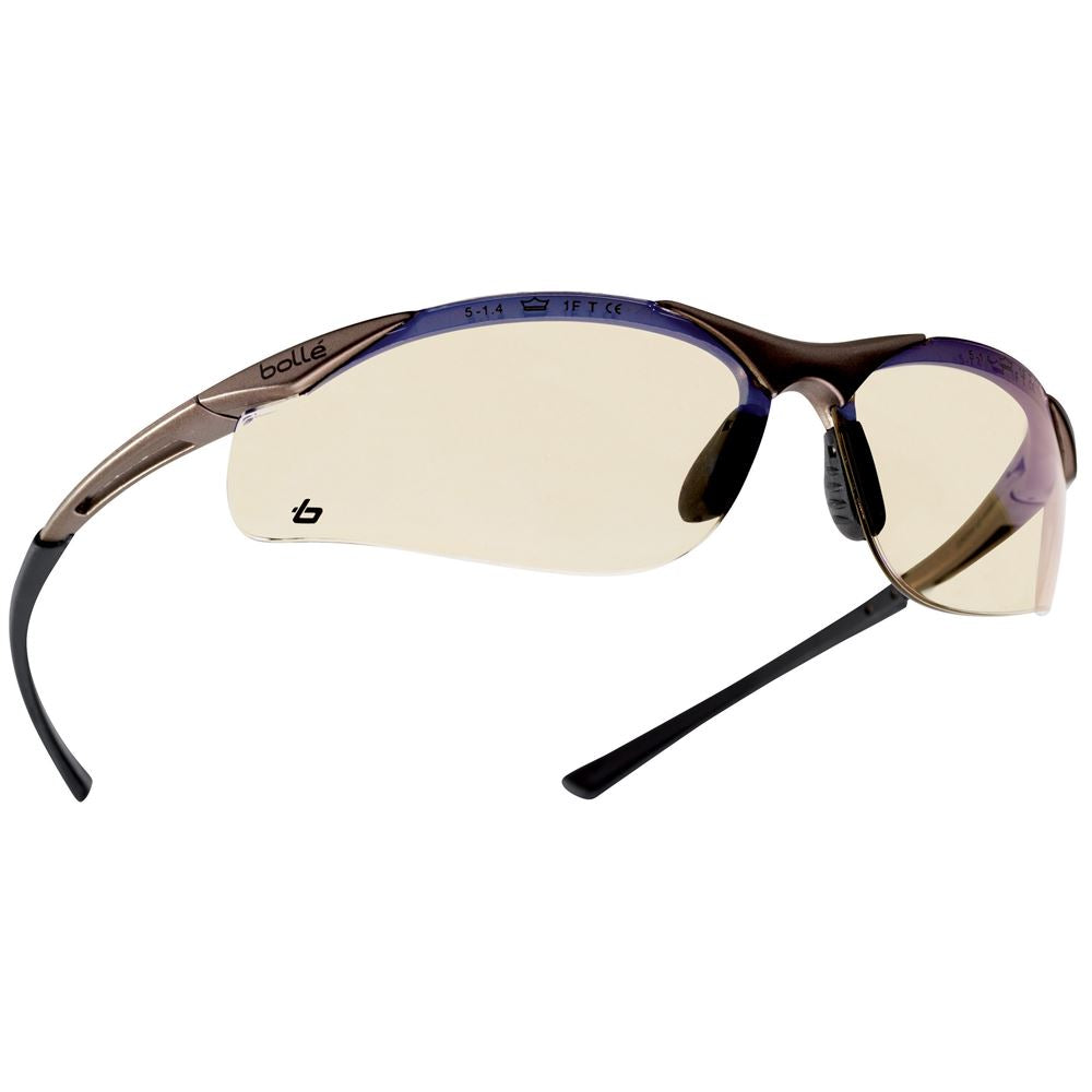 Bolle Contour CONTESP ESP Safety Glasses with Microfibre Pouch - Anti Scratch Platinum Lens