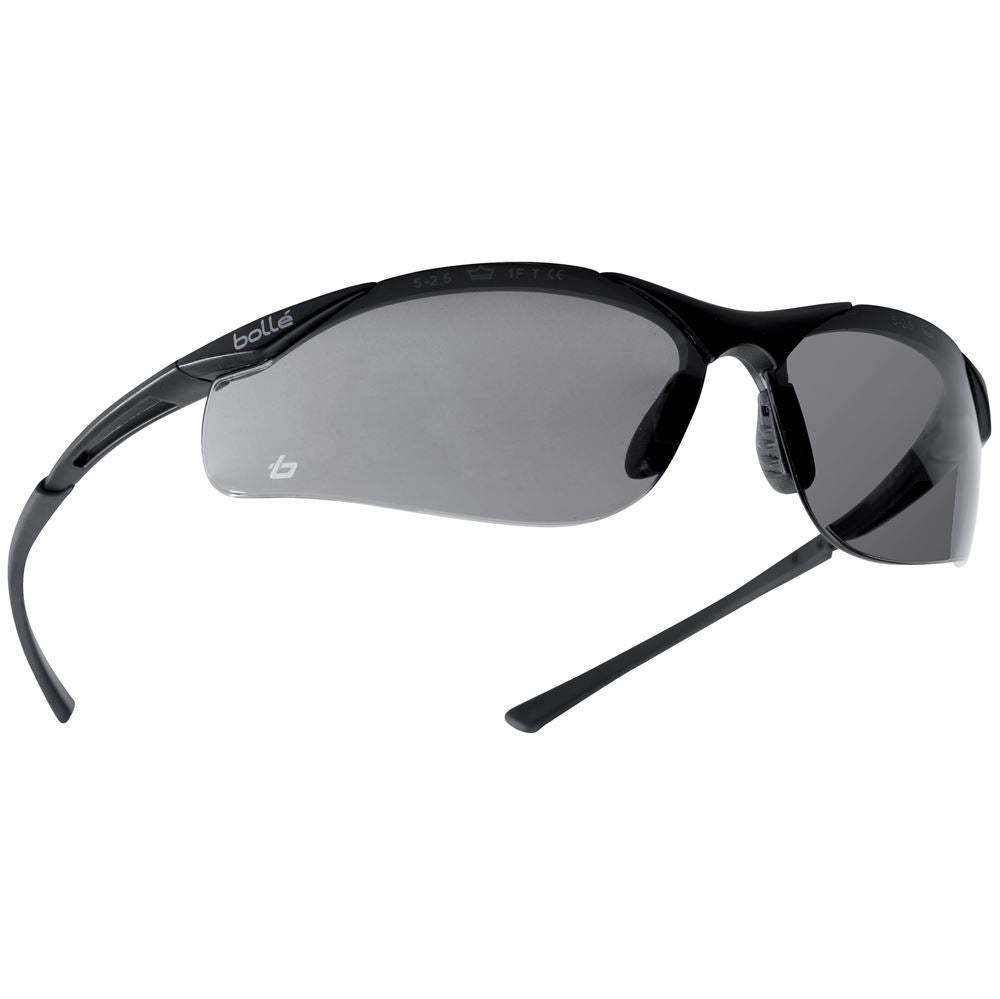 Bolle Contour CONTPSF Smoke Safety Sunglasses with Microfibre Pouch - Anti Scratch & Anti Fog Platinum Lens