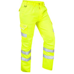 Leo Workwear Bideford Yellow EcoViz Polycotton Hi Vis Cargo Trouser