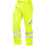Leo Workwear Bideford Yellow EcoViz Polycotton Hi Vis Cargo Trouser