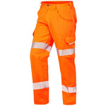 Leo Workwear Yelland Orange Lightweight Polycotton Hi Vis Cargo Trouser