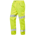 Leo Workwear Yelland Yellow Lightweight Polycotton Hi Vis Cargo Trouser