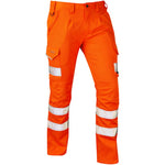 Leo Workwear Kingford Orange EcoViz Stretch Polycotton Hi Vis Cargo Trouser