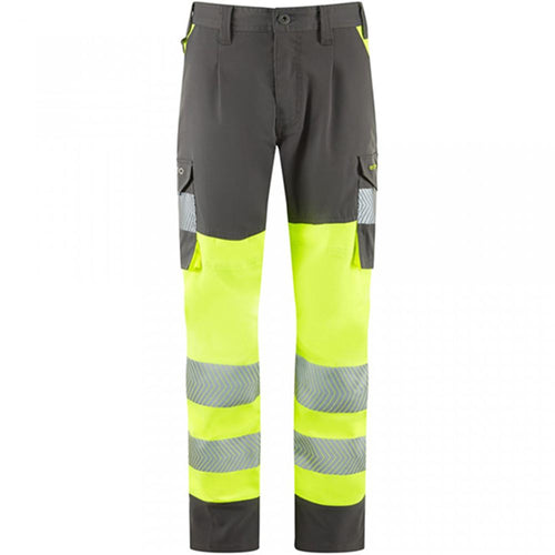 Leo Workwear Winsford EcoViz Women's Yellow/Grey Stretch Hi Vis Cargo Trouser