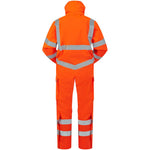 Leo Workwear Watertown Orange EcoViz 10KX Waterproof Breathable Stretch Hi Vis Coverall