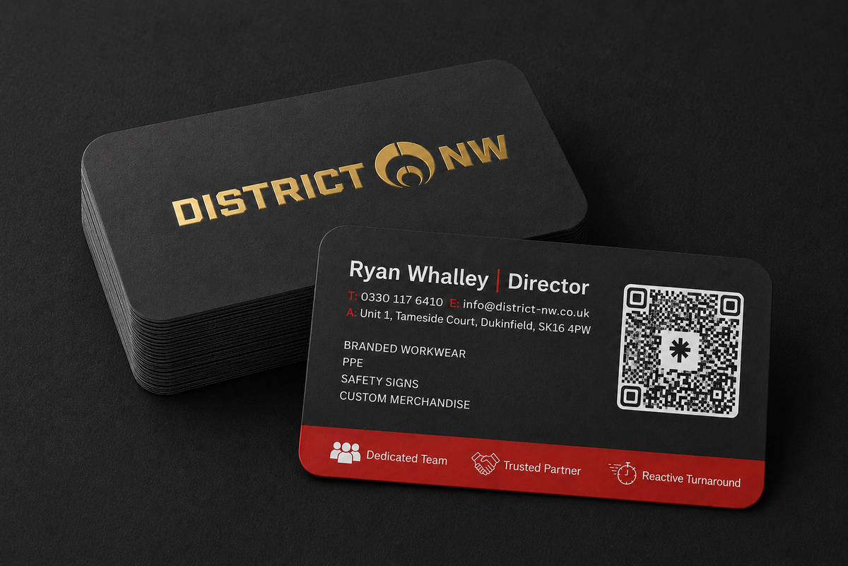 Double Sided (Rounded Corners) - 350gsm Uncoated (Single Sided Gold Foil)