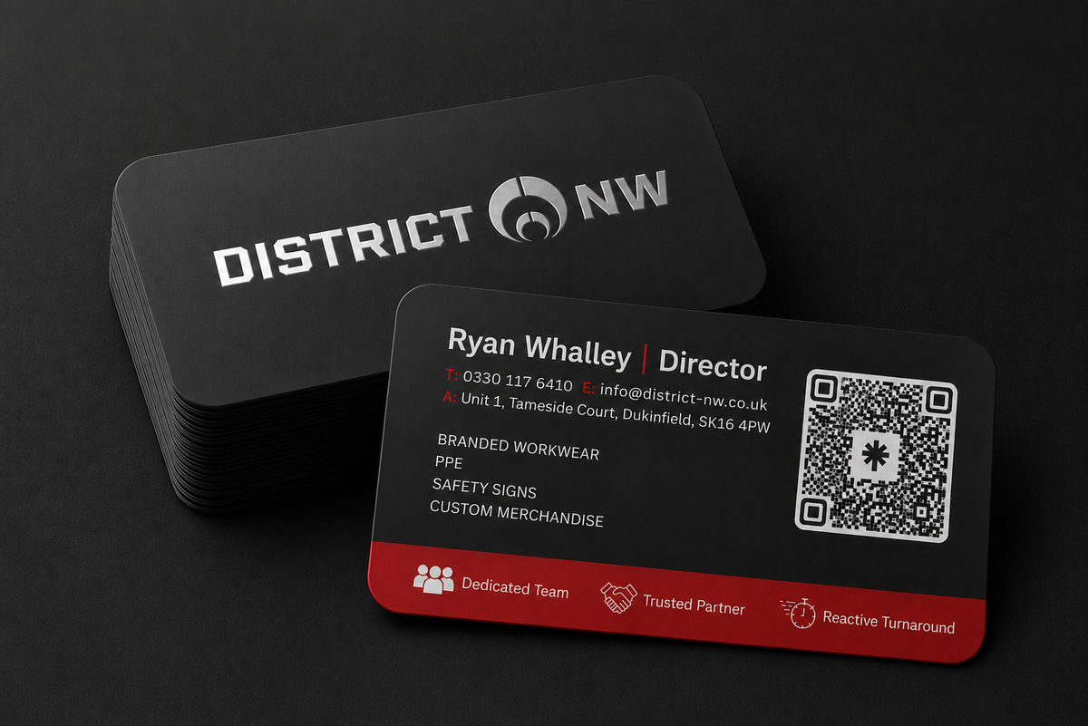 Double Sided (Rounded Corners) - 450gsm Silk Soft-Touch Lamination (Single Sided Silver Foil)