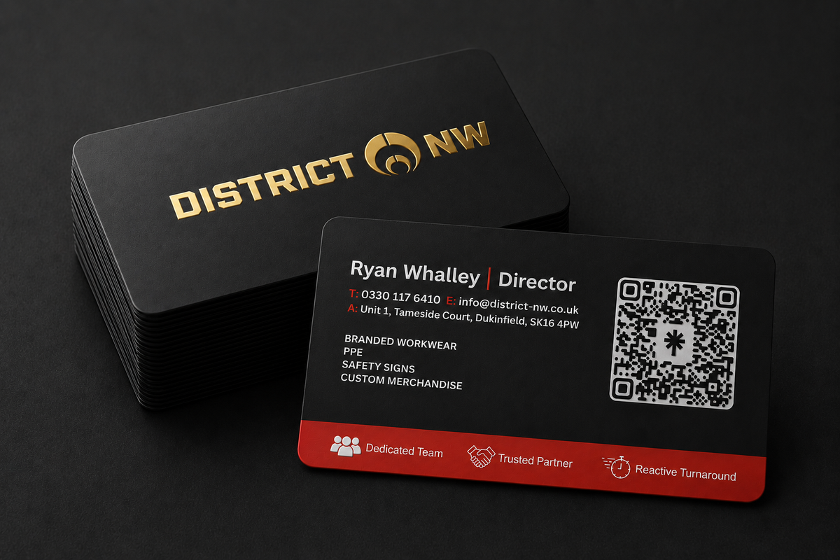 Double Sided (Rounded Corners) - 450gsm Silk Matt Lamination Double Sided (Single Sided Gold Foil)
