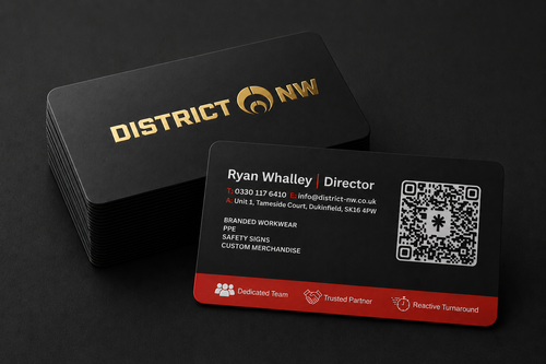 Double Sided (Rounded Corners) - 450gsm Silk Matt Lamination Double Sided (Single Sided Gold Foil)