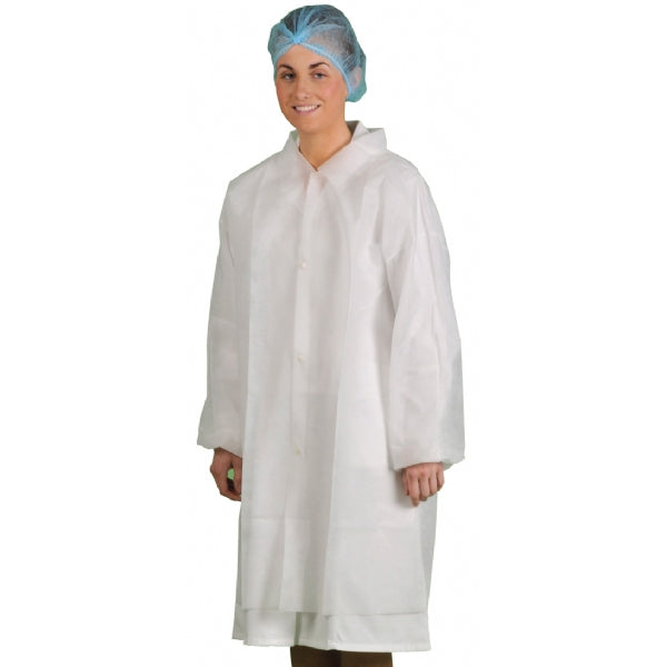 MultiSAVE Pk10 - Portwest D118 White PP Non-Woven Disposable Coat (Pack 10)