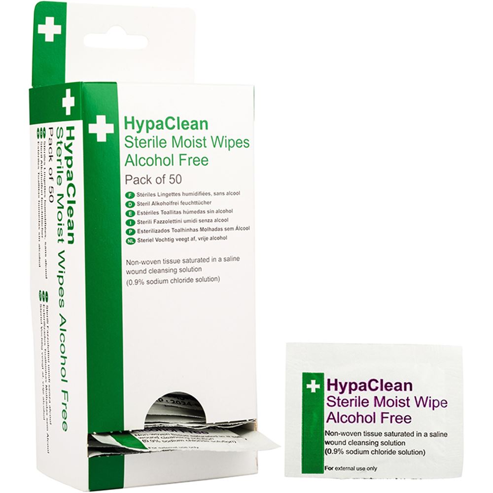 Sterile Alcohol Free Cleansing Wipe Dispenser x 50 Sterile Wipes