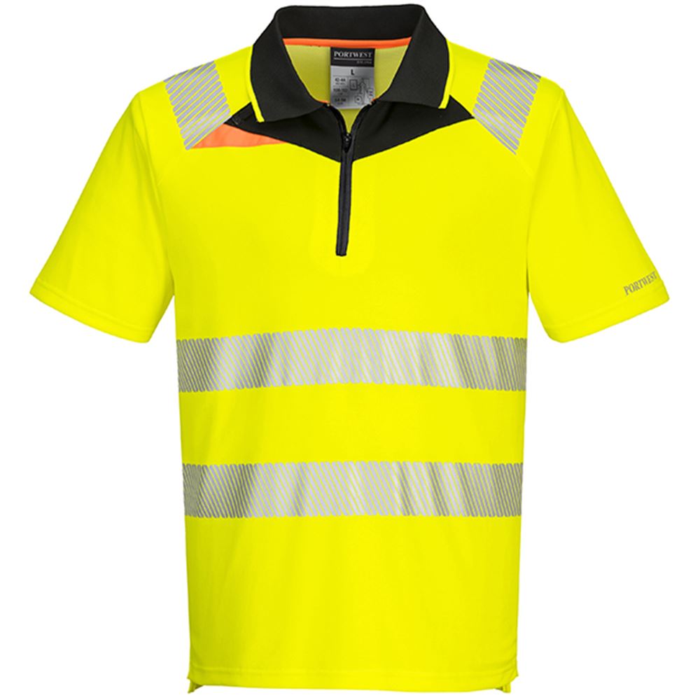 Portwest DX412 DX4 Yellow Stretch Hi Vis Polo Shirt