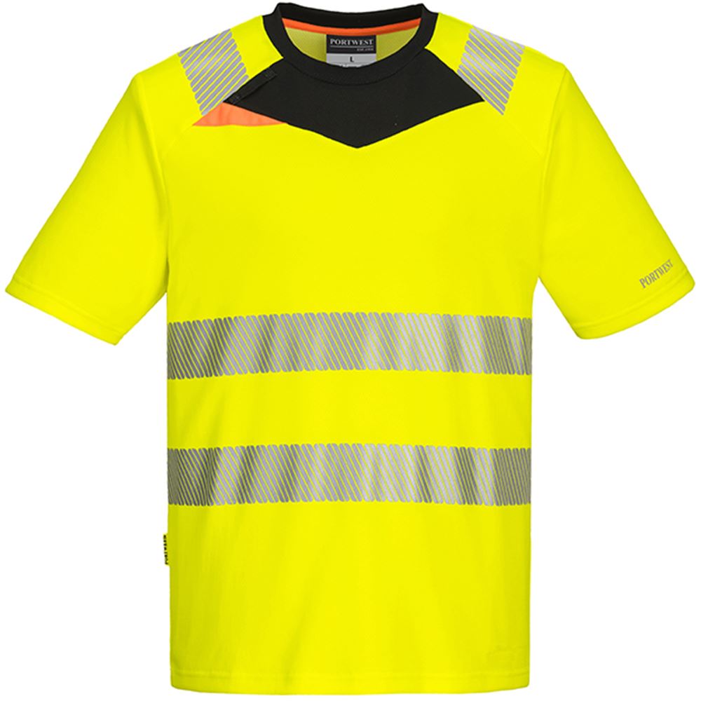 Portwest DX413 DX4 Yellow Stretch Hi Vis T-Shirt