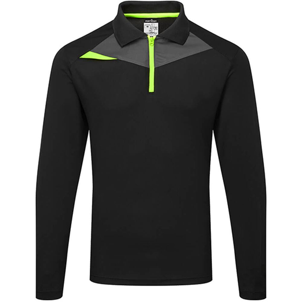Portwest DX414 DX4 Black Long Sleeve Polo Shirt 150g