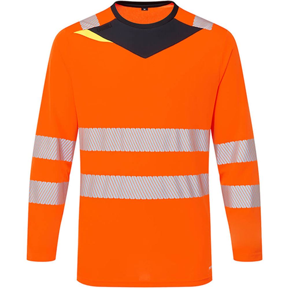 Portwest DX416 DX4 Orange Long Sleeved Hi Vis T-Shirt