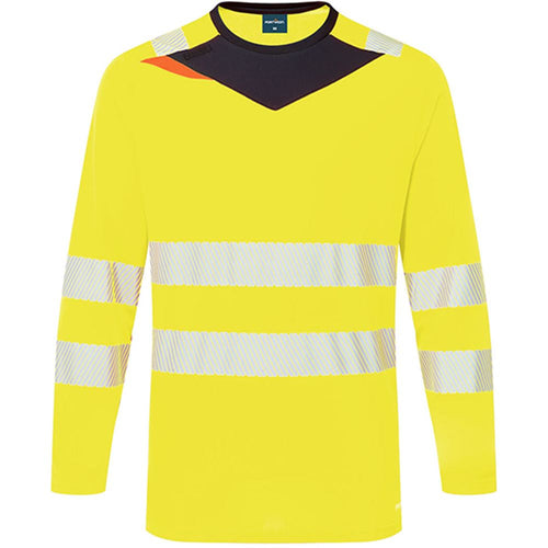 Portwest DX416 DX4 Yellow Long Sleeved Hi Vis T-Shirt