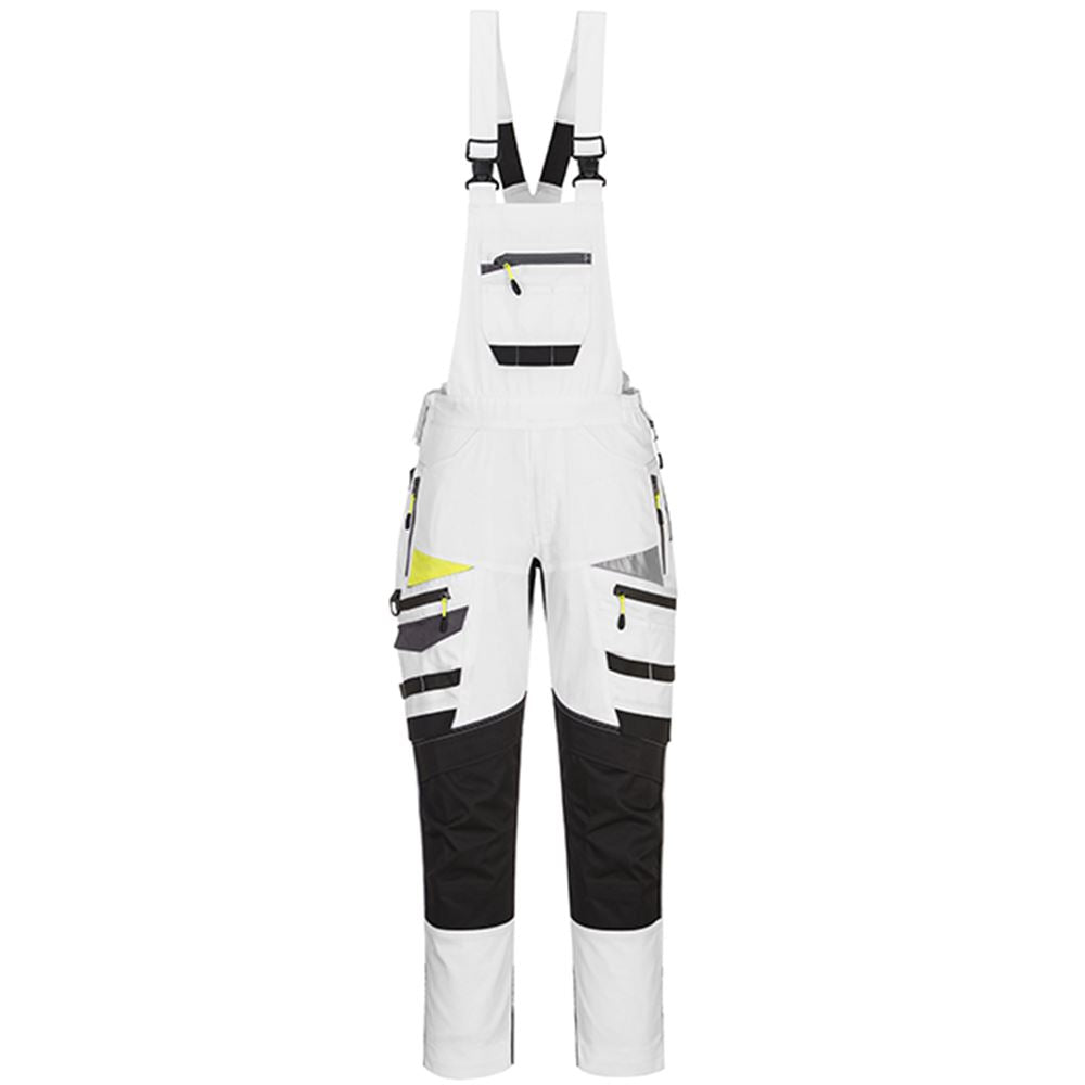 Portwest DX441 DX4 White Stretch Painters Bib & Brace Overalls 270g