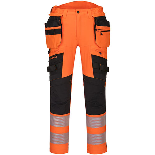 Portwest DX442 DX4 Orange/Black Stretch Hi Vis Detachable Holster Pocket Trouser