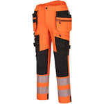 Portwest DX442 DX4 Orange/Black Stretch Hi Vis Detachable Holster Pocket Trouser