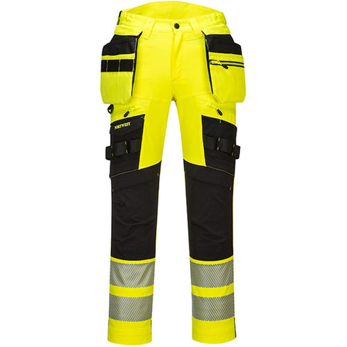 Portwest DX442 DX4 Yellow/Black Stretch Hi Vis Detachable Holster Pocket Trouser