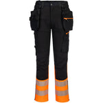 Portwest DX457 DX4 Orange/Black Class 1 Stretch Detachable Holster Pocket Hi Vis Craft Trouser