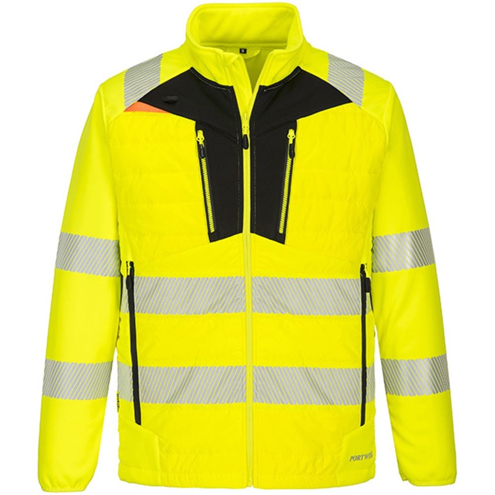 Portwest DX473 DX4 Yellow/Black Hi Vis Hybrid Baffle Jacket
