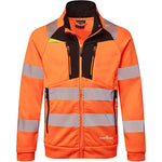Portwest DX477 DX4 Orange Funnel Neck Mesh Lined Full Zip Hi Vis Sweatshirt Jacket
