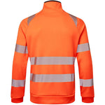 Portwest DX477 DX4 Orange Funnel Neck Mesh Lined Full Zip Hi Vis Sweatshirt Jacket
