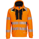Portwest DX484 DX4 Orange Lined Hi Vis Zipped Hooded Sweatshirt