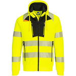 Portwest DX484 DX4 Yellow Lined Hi Vis Zipped Hooded Sweatshirt