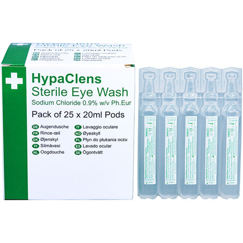 HypaClens Eye Wash Pods 20ml Sterile Saline (Pack 25)